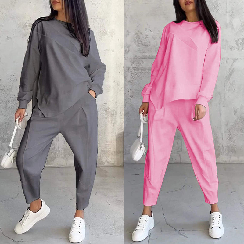 Culture® | Women Long-Sleeve Irregular Sweatshirts & Pants Set