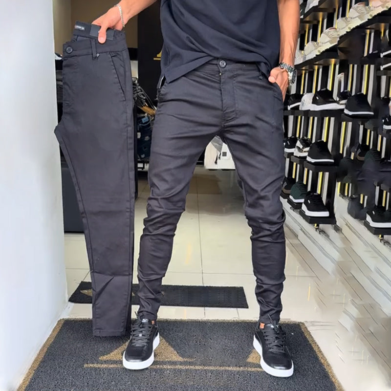 Men’s Slim-Fit Casual Solid Colour Pants