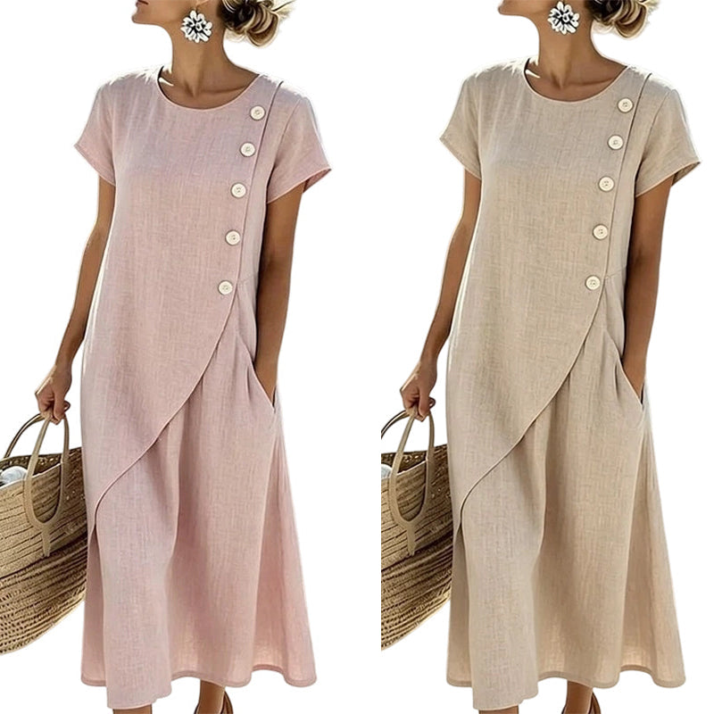 Culture® | Asymmetrical Button Midi Dress