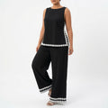 Culture® |  Contrast-Trim Two-Piece Wide-Leg Set