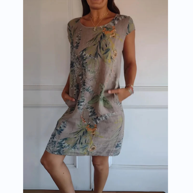 Culture® | Botanical Print Round-Neck Dress