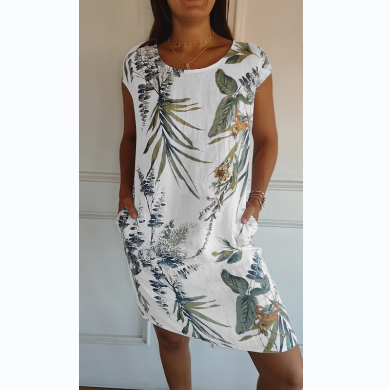 Culture® | Botanical Print Round-Neck Dress