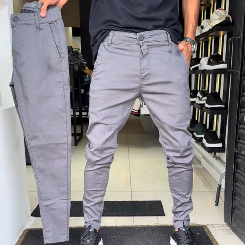 Men’s Slim-Fit Casual Solid Colour Pants