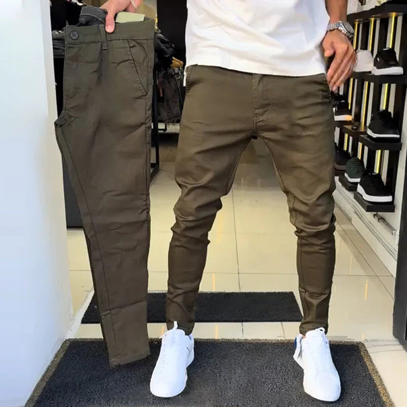 Men’s Slim-Fit Casual Solid Colour Pants