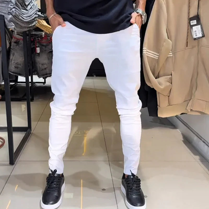 Men’s Slim-Fit Casual Solid Colour Pants