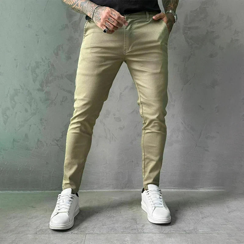 Men’s Slim-Fit Casual Solid Colour Pants