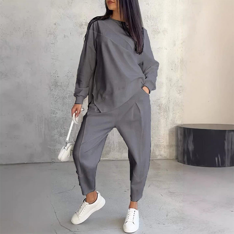 Culture® | Women Long-Sleeve Irregular Sweatshirts & Pants Set