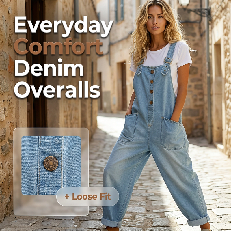 Culture® | Women’s Casual Baggy Denim Overalls with Pockets