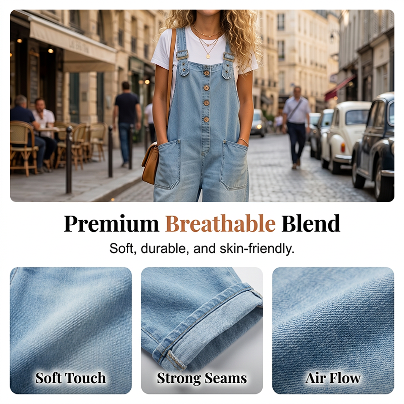 Culture® | Women’s Casual Baggy Denim Overalls with Pockets
