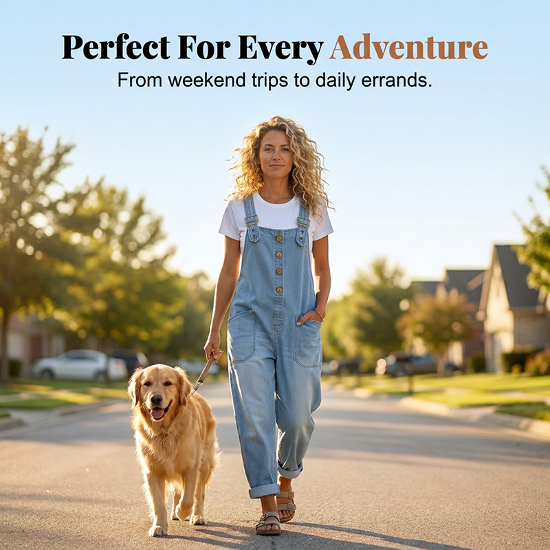 Culture® | Women’s Casual Baggy Denim Overalls with Pockets