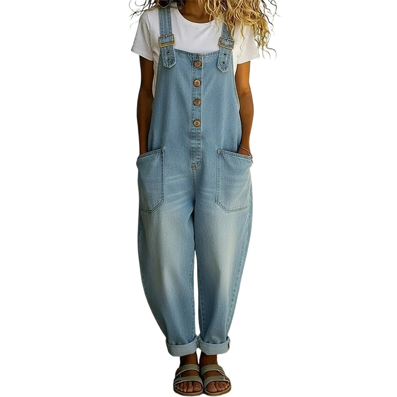 Culture® | Women’s Casual Baggy Denim Overalls with Pockets