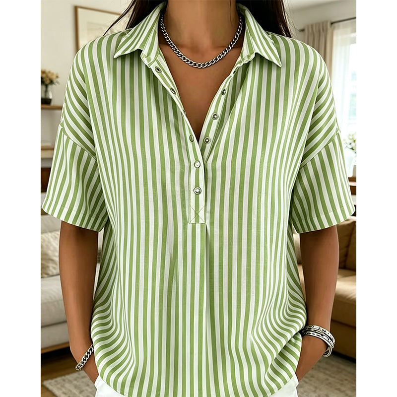 Women's Striped Short-Sleeve Shirt