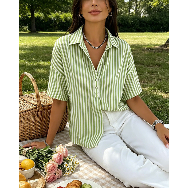 Women's Striped Short-Sleeve Shirt