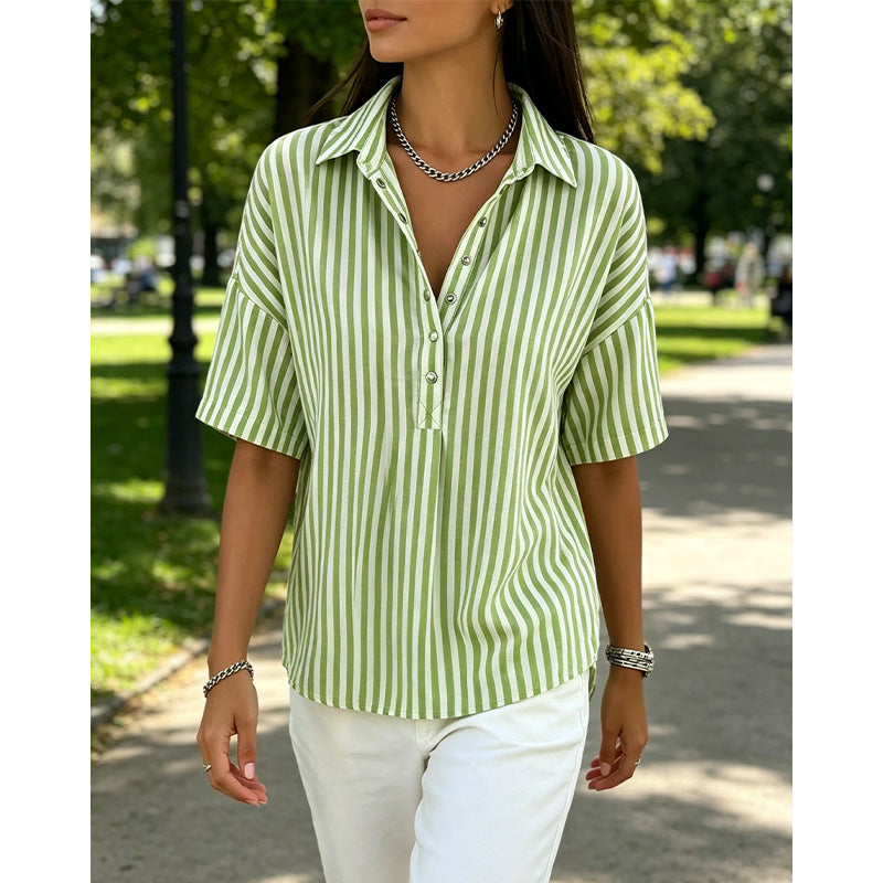 Women's Striped Short-Sleeve Shirt