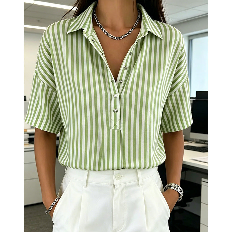 Women's Striped Short-Sleeve Shirt