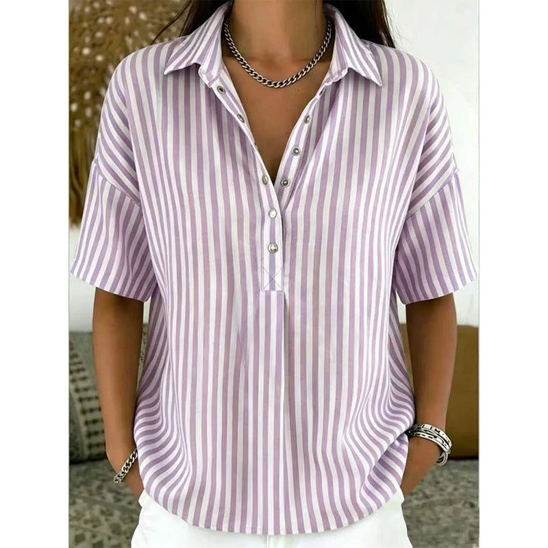 Women's Striped Short-Sleeve Shirt