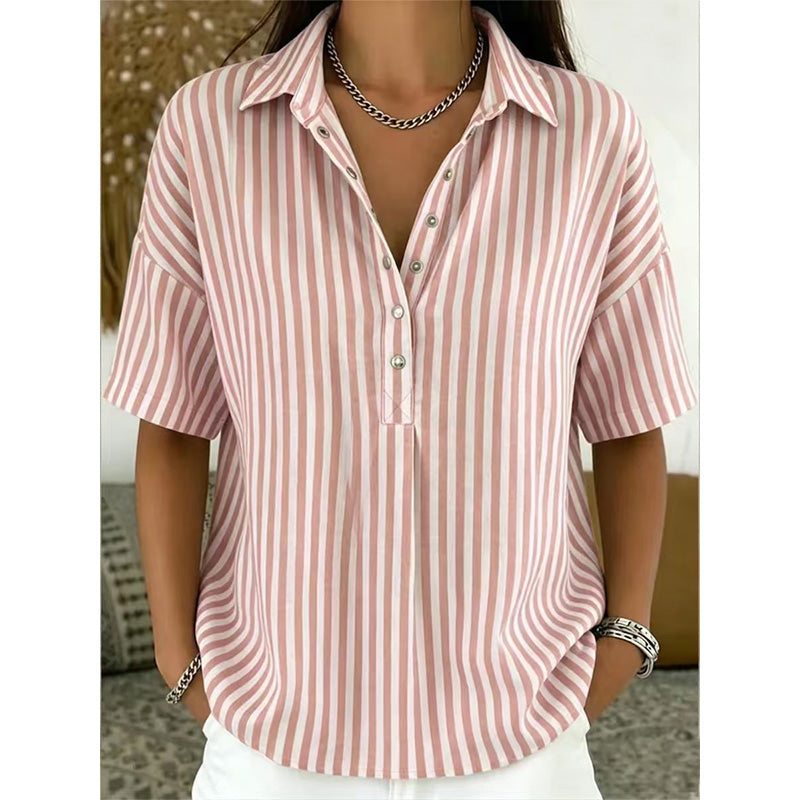 Women's Striped Short-Sleeve Shirt