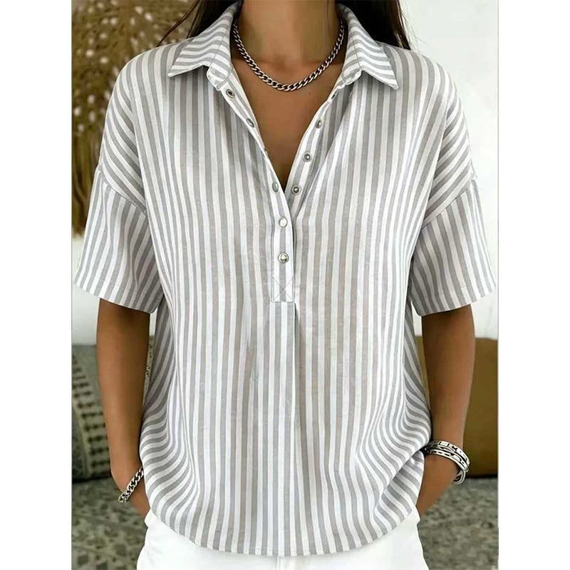 Women's Striped Short-Sleeve Shirt