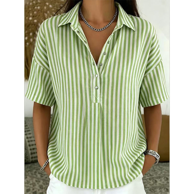 Women's Striped Short-Sleeve Shirt
