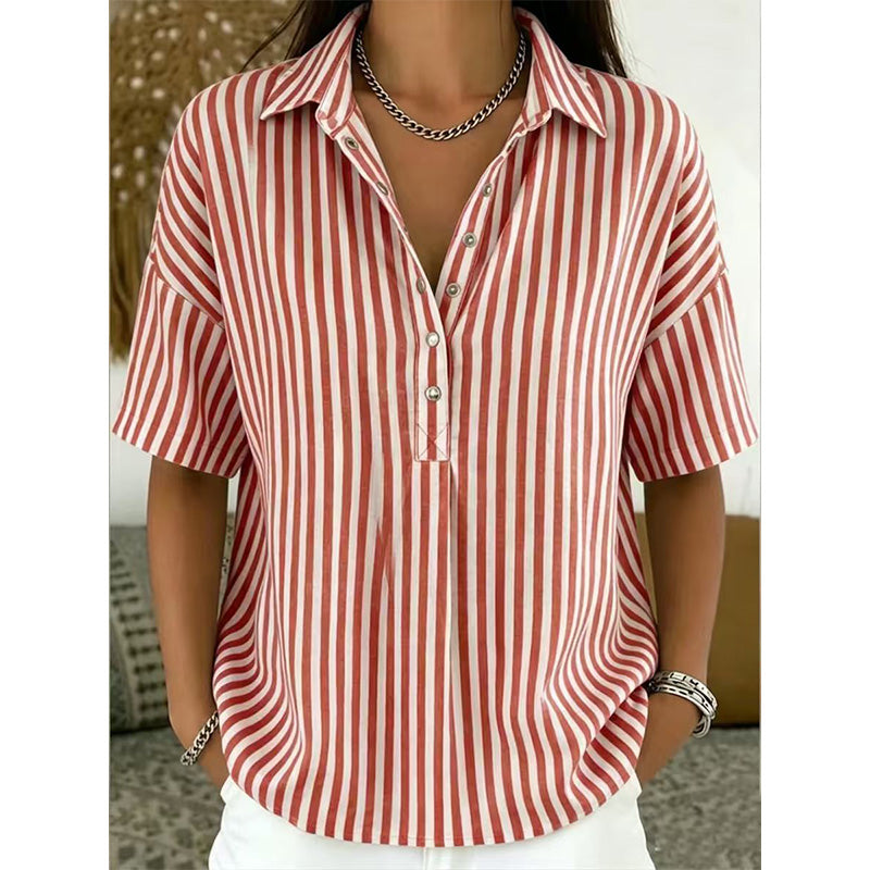 Women's Striped Short-Sleeve Shirt
