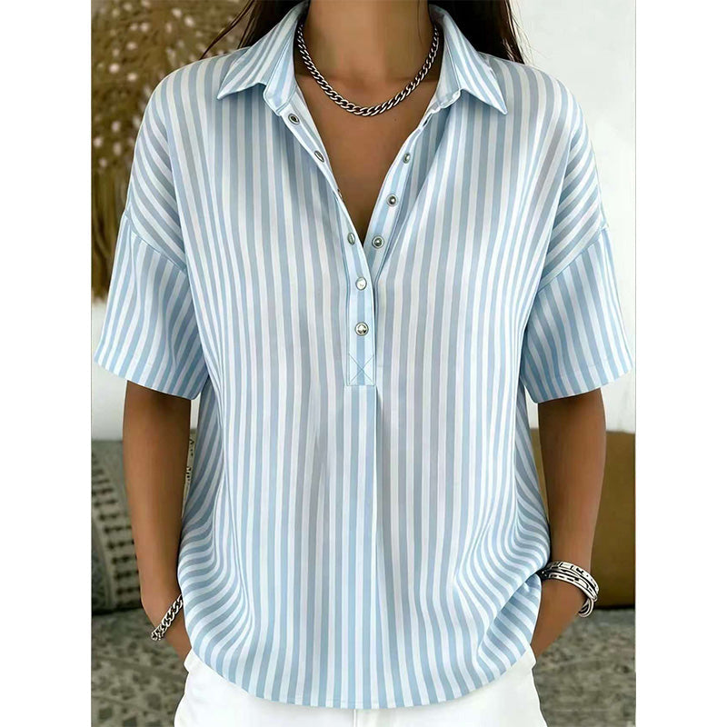 Women's Striped Short-Sleeve Shirt