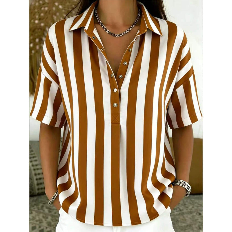 Women's Striped Short-Sleeve Shirt