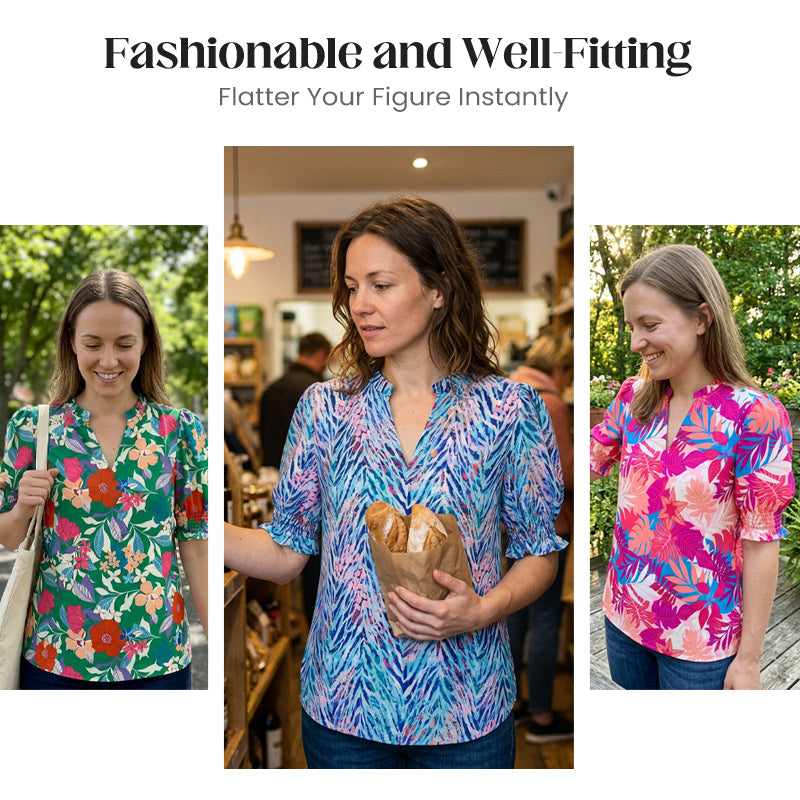 Women’s Casual Floral Short Sleeve Shirt