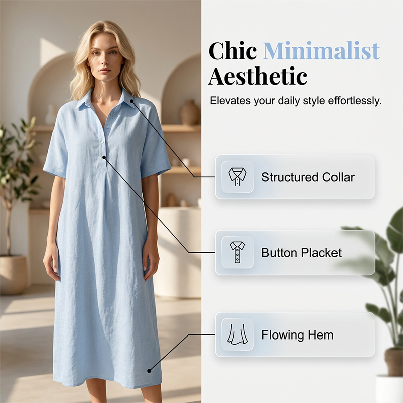 Culture® | Women's Casual Linen Blend Shirt Dress