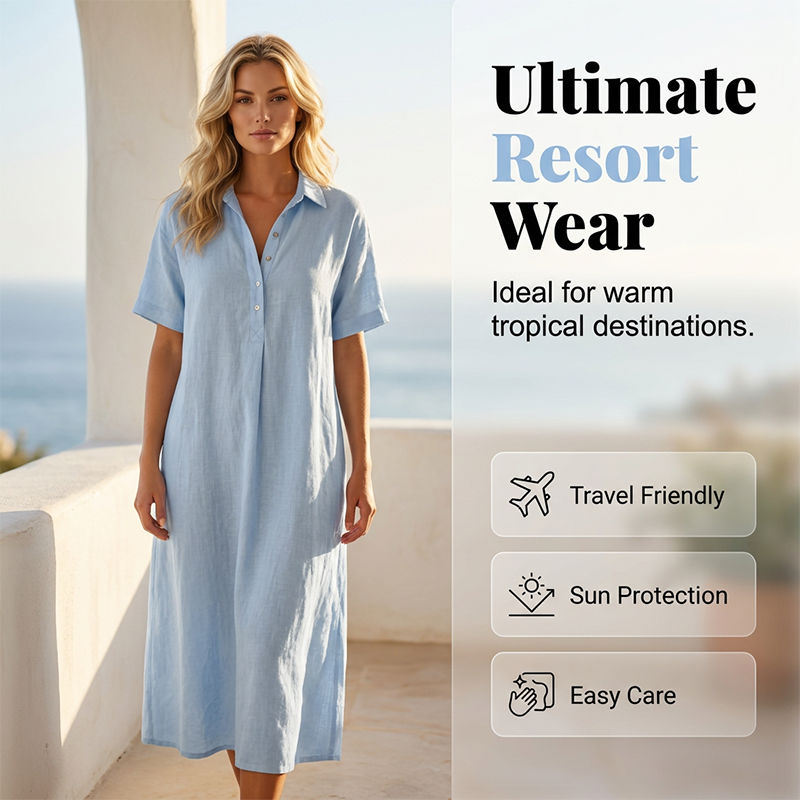 Culture® | Women's Casual Linen Blend Shirt Dress