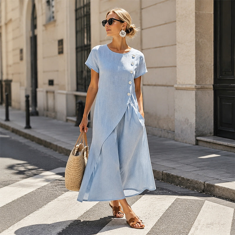 Culture® | Asymmetrical Button Midi Dress