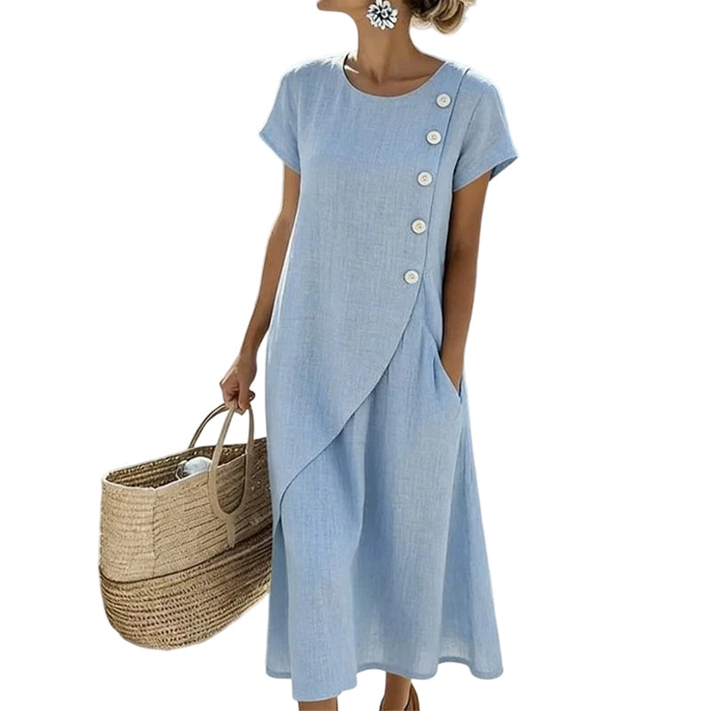 Culture® | Asymmetrical Button Midi Dress