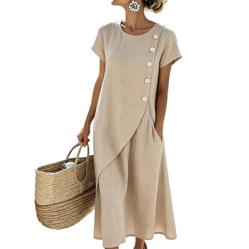 Culture® | Asymmetrical Button Midi Dress