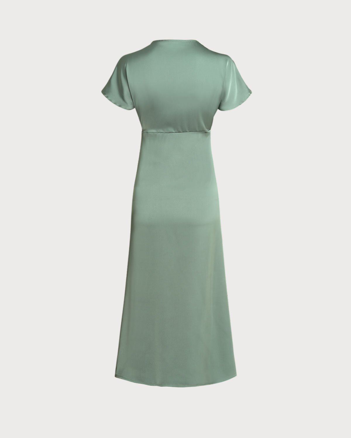 Culture® | Pleated V-Neck Satin Midi Dress